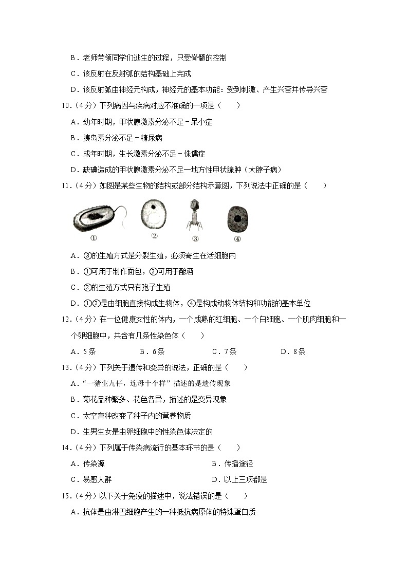 2019年四川省南充市中考生物试卷+答案03