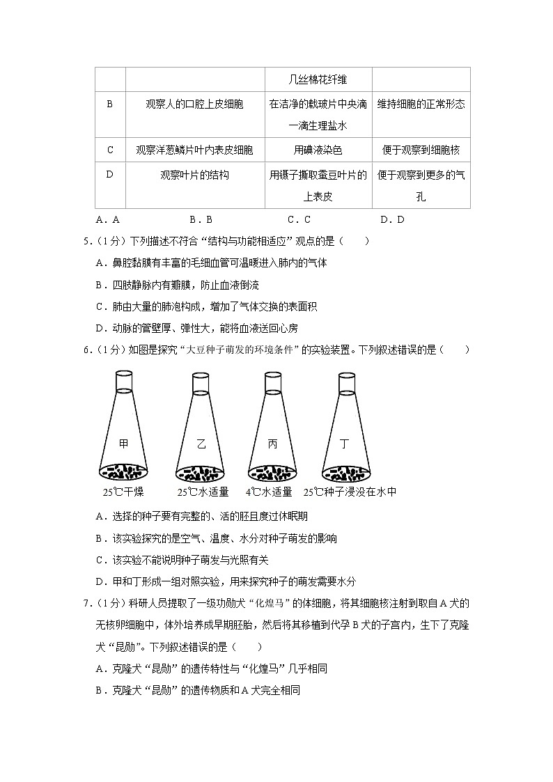 2019年山东省青岛市中考生物试卷+答案第2页