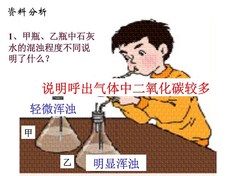 人教版生物七年级下册课件3.2  发生在肺内的气体交换 (1)07