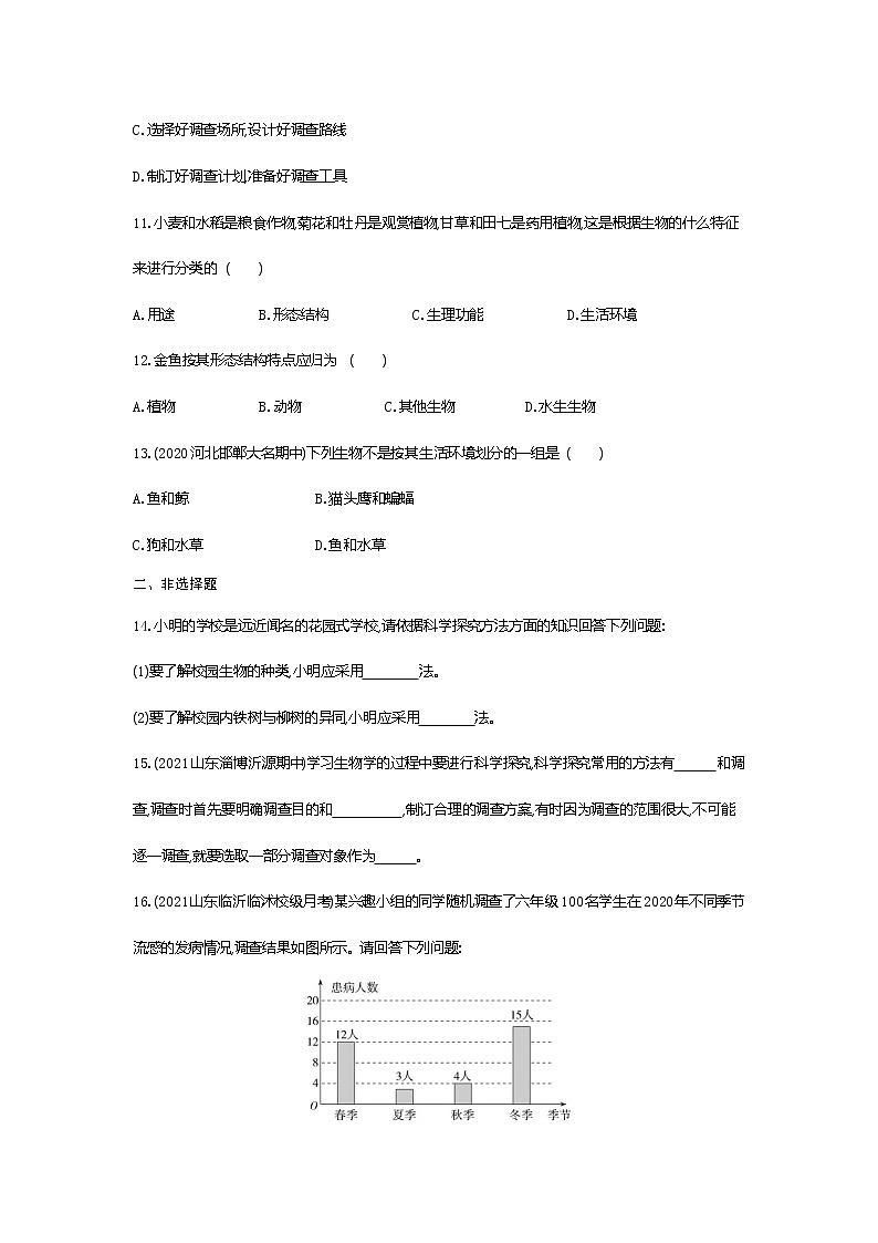02-第二节　调查周边环境中的生物练习题第3页
