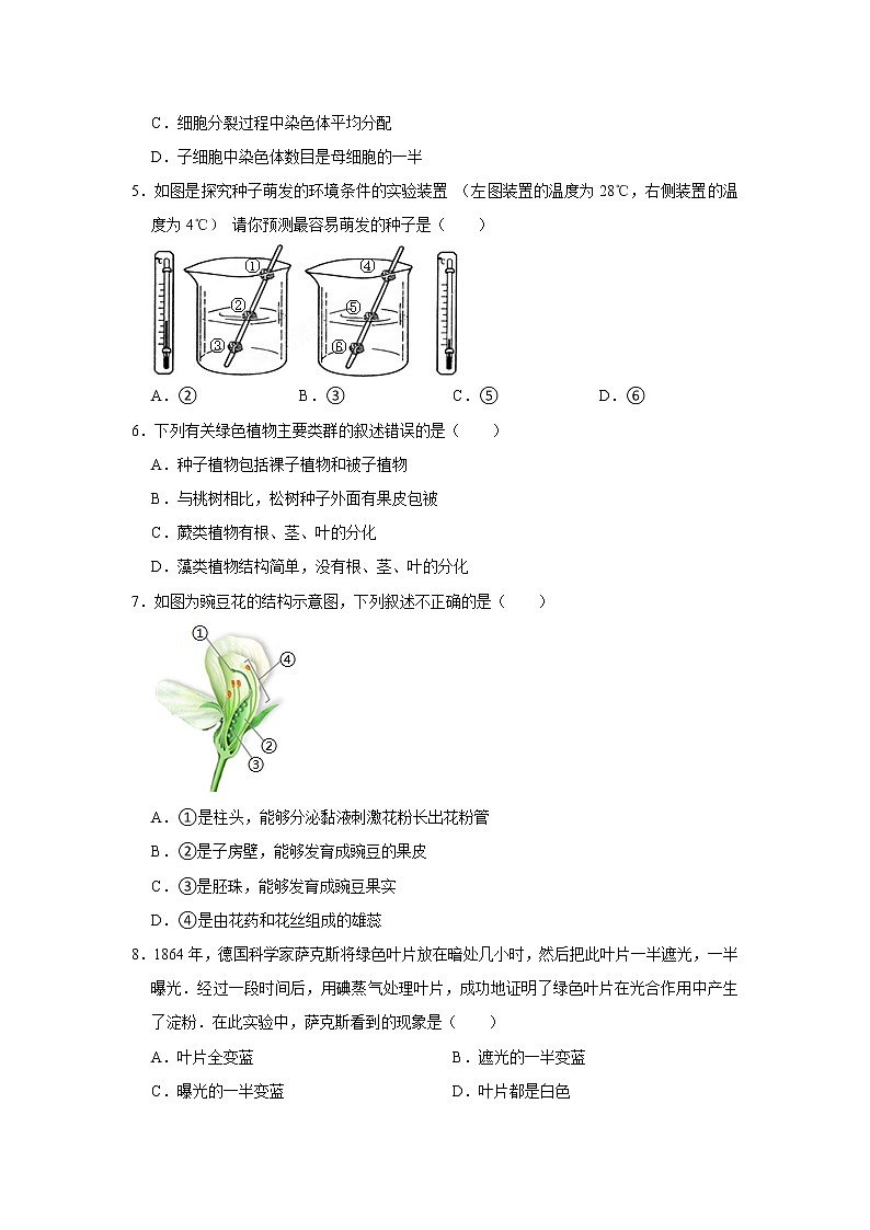 2021年广东省百校联考中考生物一模试卷（解析版）02