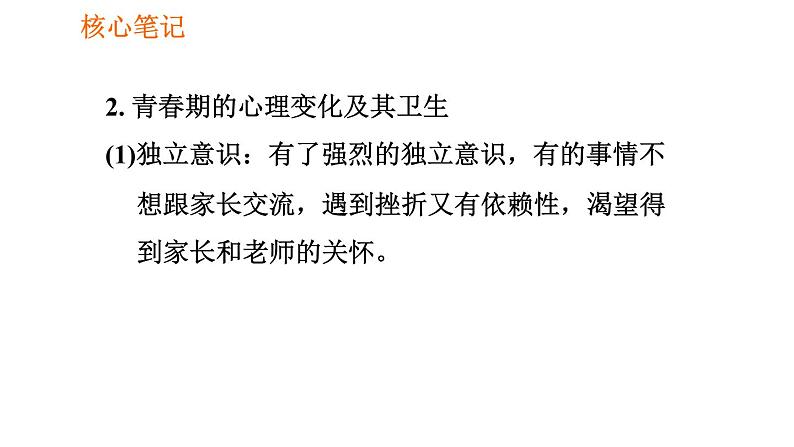 人教版七年级下册生物 第1章 4.1.3 青春期 习题课件04