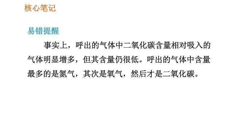 人教版七年级下册生物 第3章 4.3.2 发生在肺内的气体交换 习题课件07