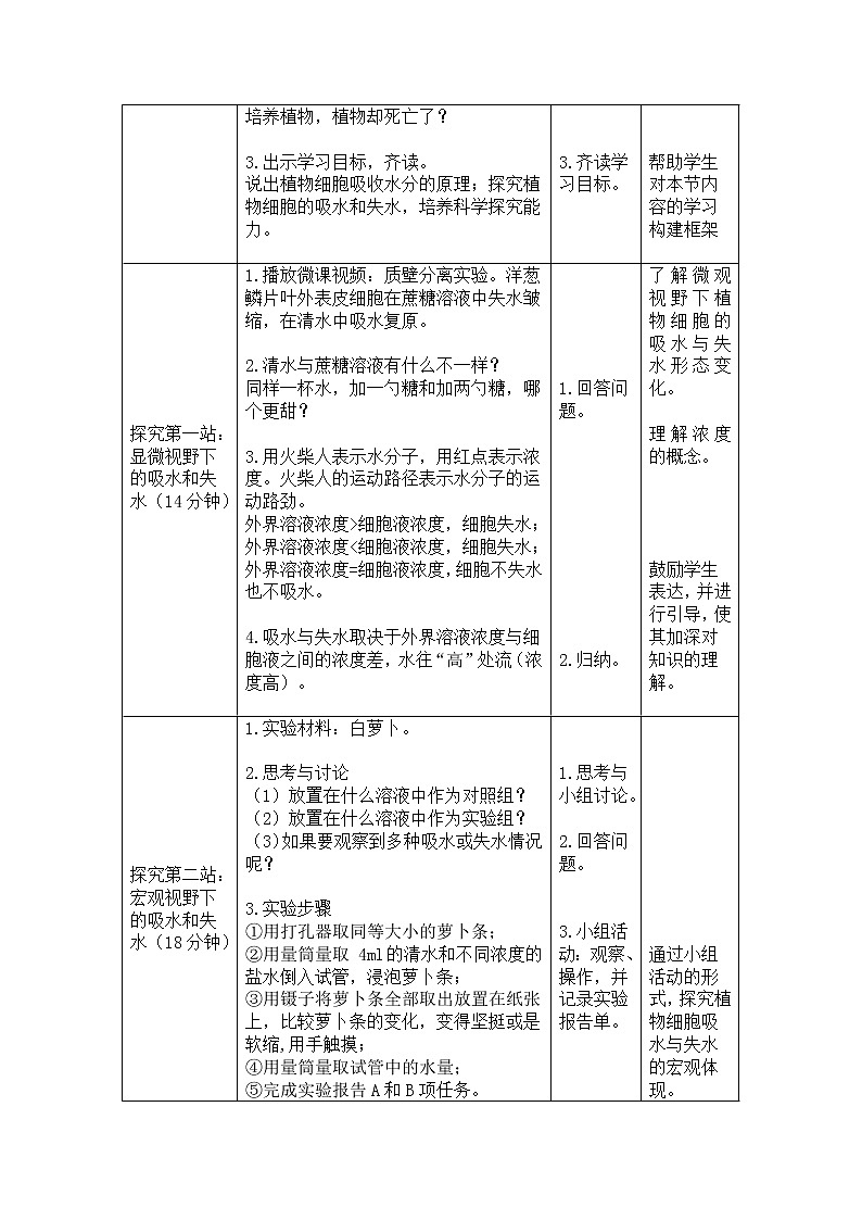 北师大版生物七年级上册 5.3 吸收作用(1)（教案）02