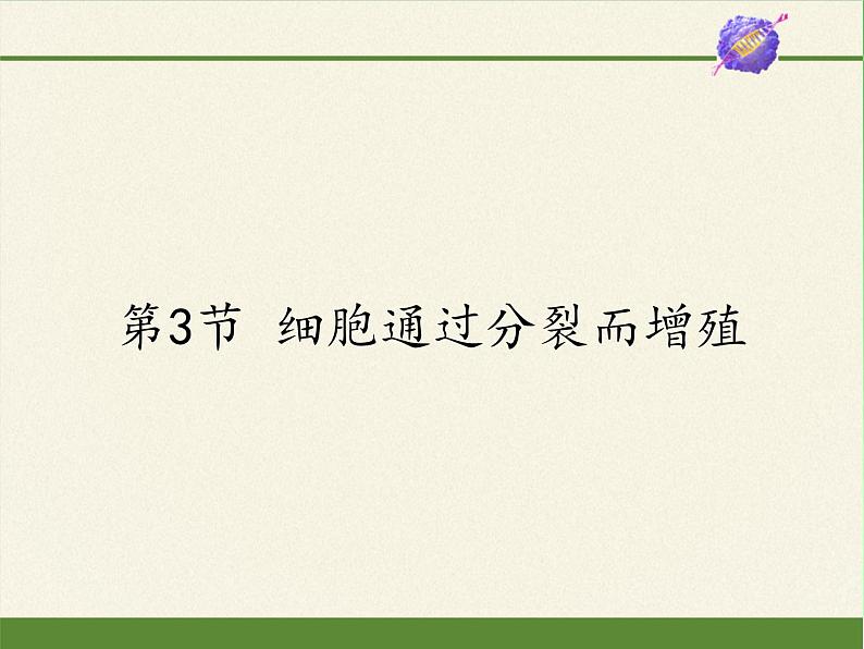 北师大版生物七年级上册 3.3  细胞通过分裂而增殖(2)（课件）01