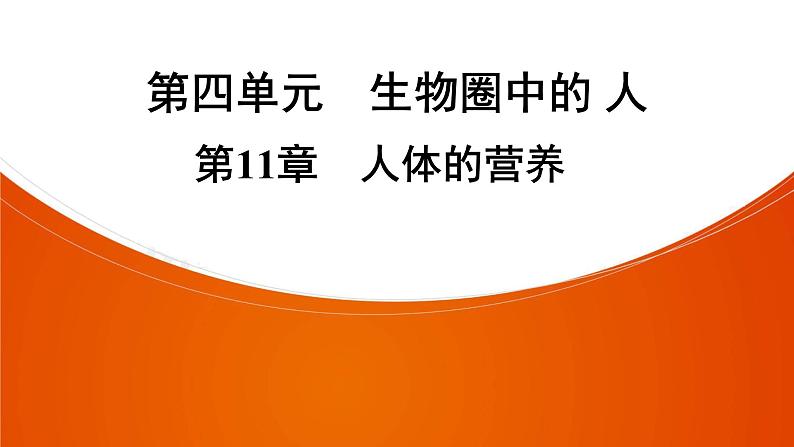 2021年中考广东专用生物一轮知识点复习第4单元 第11章　人体的营养 课件01