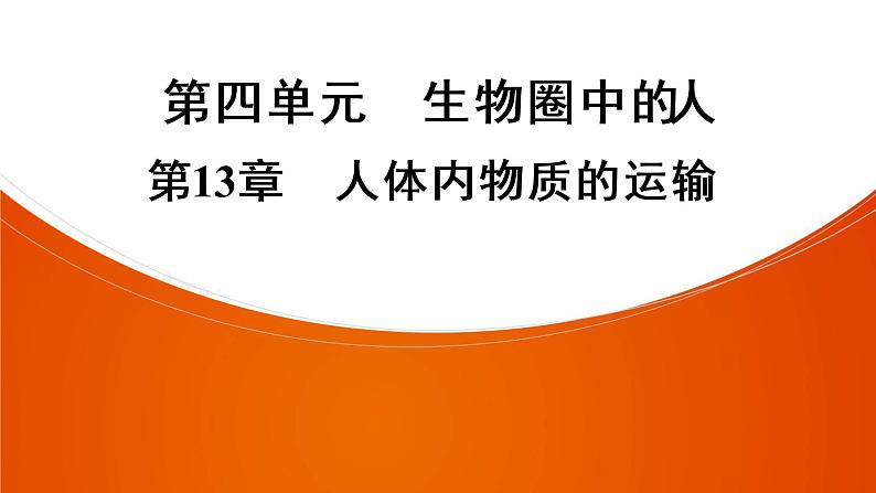 2021年中考广东专用生物一轮知识点复习第4单元 第13章　人体内物质的运输　课件01