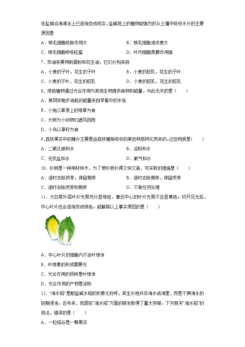 江西省宜春市高安市2021-2022学年八年级上学期期中生物试题（word版 含答案）第2页