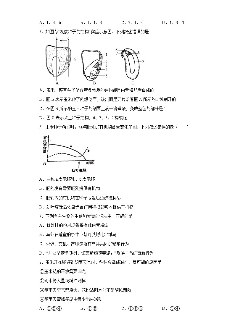 山东省济南市槐荫区2021-2022学年八年级上学期期中生物试题（word版 含答案）02