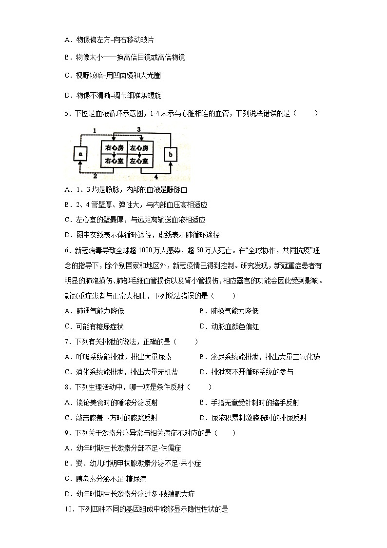 四川省遂宁市2021年九年级上学期期中生物试题（word版 含答案）02