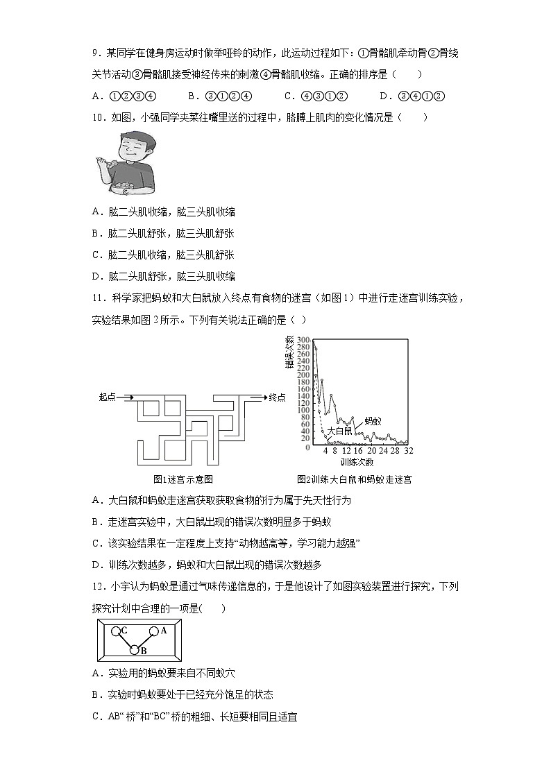 山东省临沂市临沭县2021-2022学年八年级上学期期中生物试题（word版 含答案）第3页