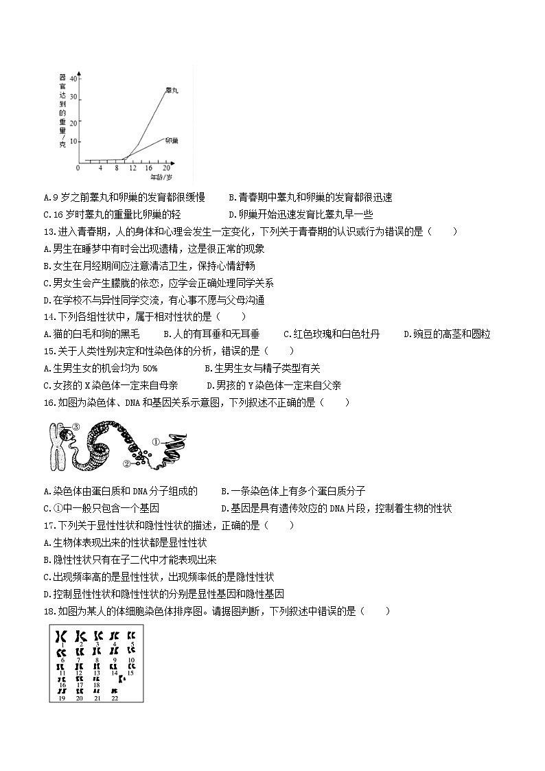 山东省济宁市鱼台县2021-2022学年八年级上学期期中生物试题（word版 含答案）03