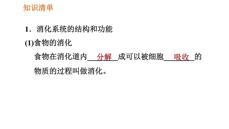 人教版七年级下册生物 第2章 4.2.2.1 食物的消化 习题课件02