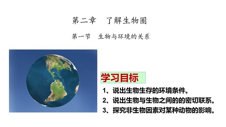 1.2.1 生物与环境的关系 课件 2021——2022学年人教版生物七年级上册01