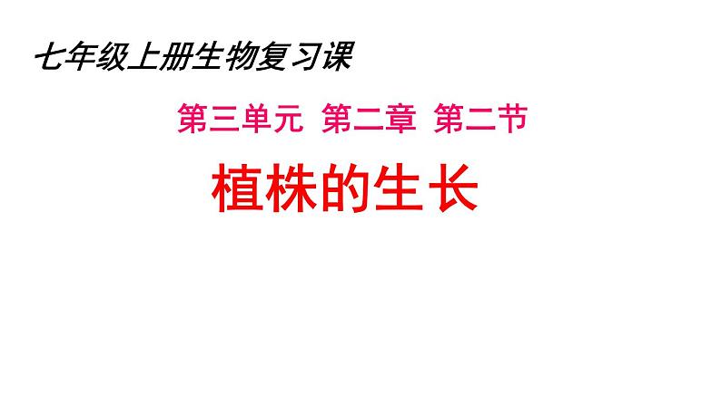 人教版七年级上册3.2.2《植株的生长》复习课课件01