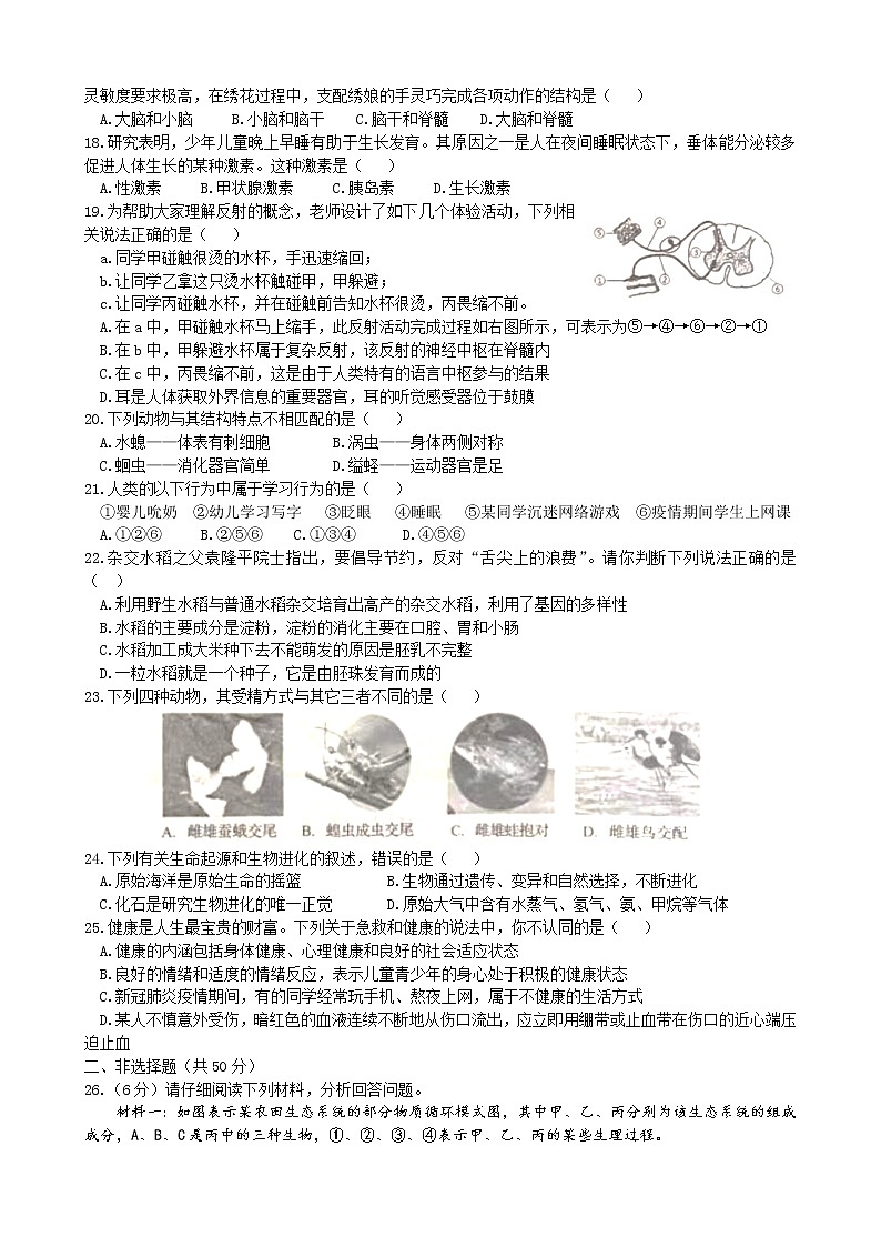 2021年山东省临沂市中考生物真题（含答案）第3页