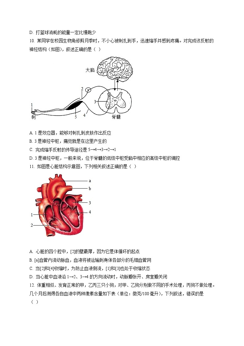 精品解析：2021年内蒙古自治区呼和浩特市一模生物试题（原卷版）第3页