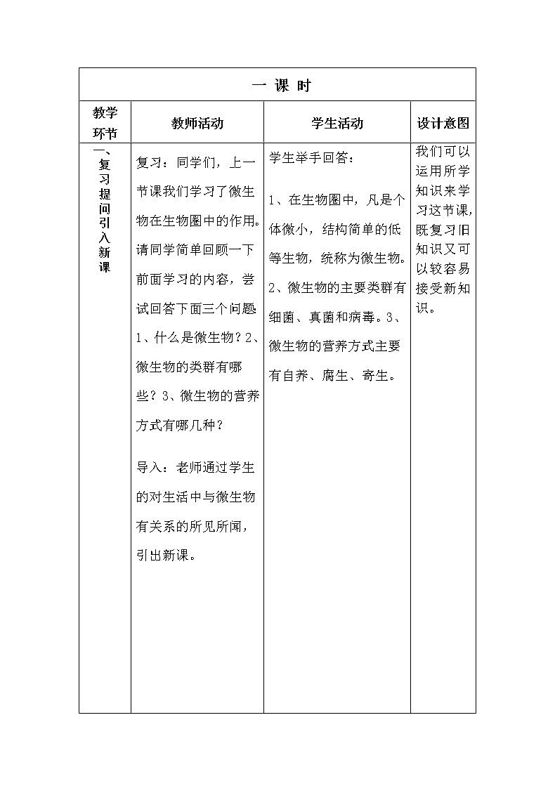 北师大版生物八年级上册 第18章 第2节 微生物与人类的关系(2)（教案）03