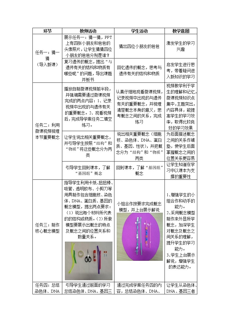 北师大版生物八年级上册 第20章 第2节 性状遗传的物质基础(4)（教案）02