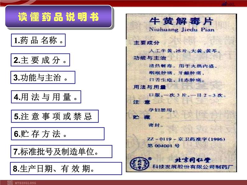 人教版八年级下册 生物：8.2.0 用药和急救课件 课件06