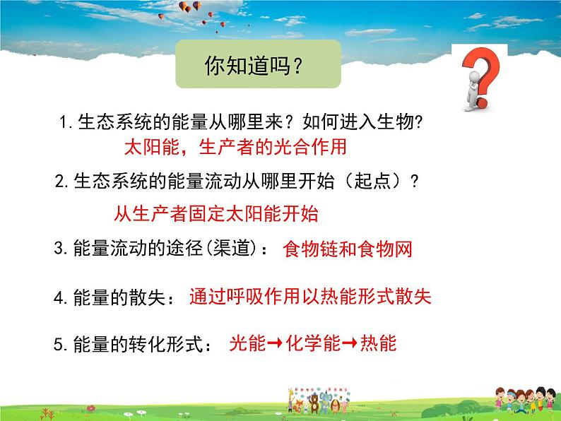 济南版生物八年级下册  6.2.3能量流动和物质循环【课件】07