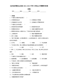 山东省日照市五莲县2021-2022学年七年级上学期期中生物试题(word版含答案)