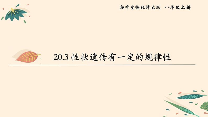 20.3 性状遗传有一定的规律性  课件 初中生物北师大版 八年级上册（2021年）第1页