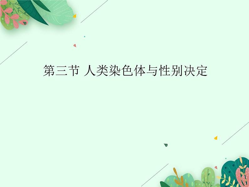 2021-2022学年初中生物 济南版 八年级上册 4.4.3 人类染色体与性别决定 同步课件第1页