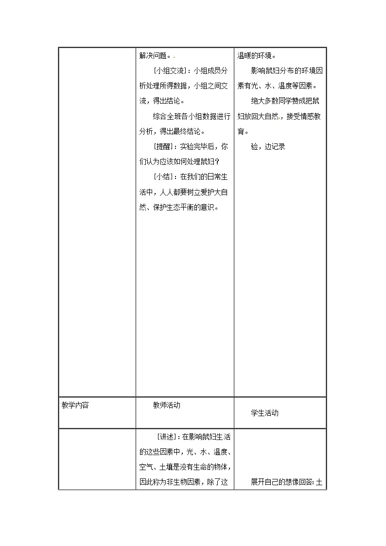 2021-2022学年初中生物苏教版七年级上册 1.2 生物与环境的关系 同步教案03
