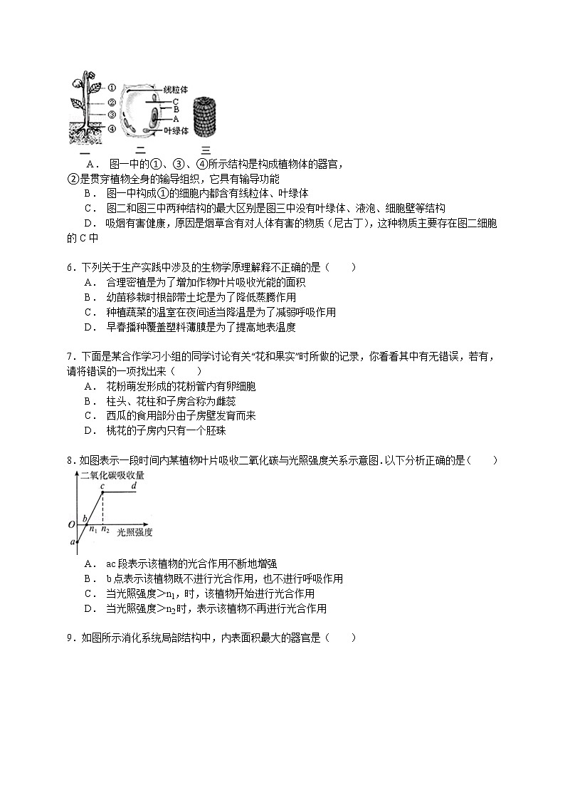 2020年河北省唐山市丰南区中考生物一模试卷（解析版）02