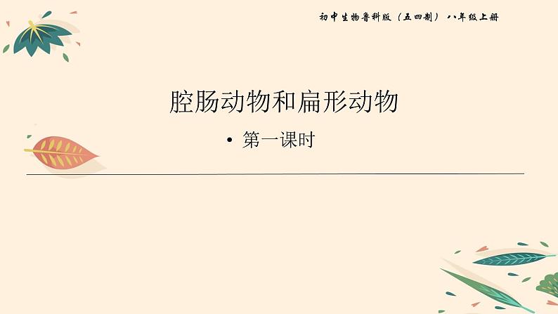 7.1.1 腔肠动物和扁形动物（课时1）课件 初中生物鲁科版（五四制） 八年级上册（2021年）01