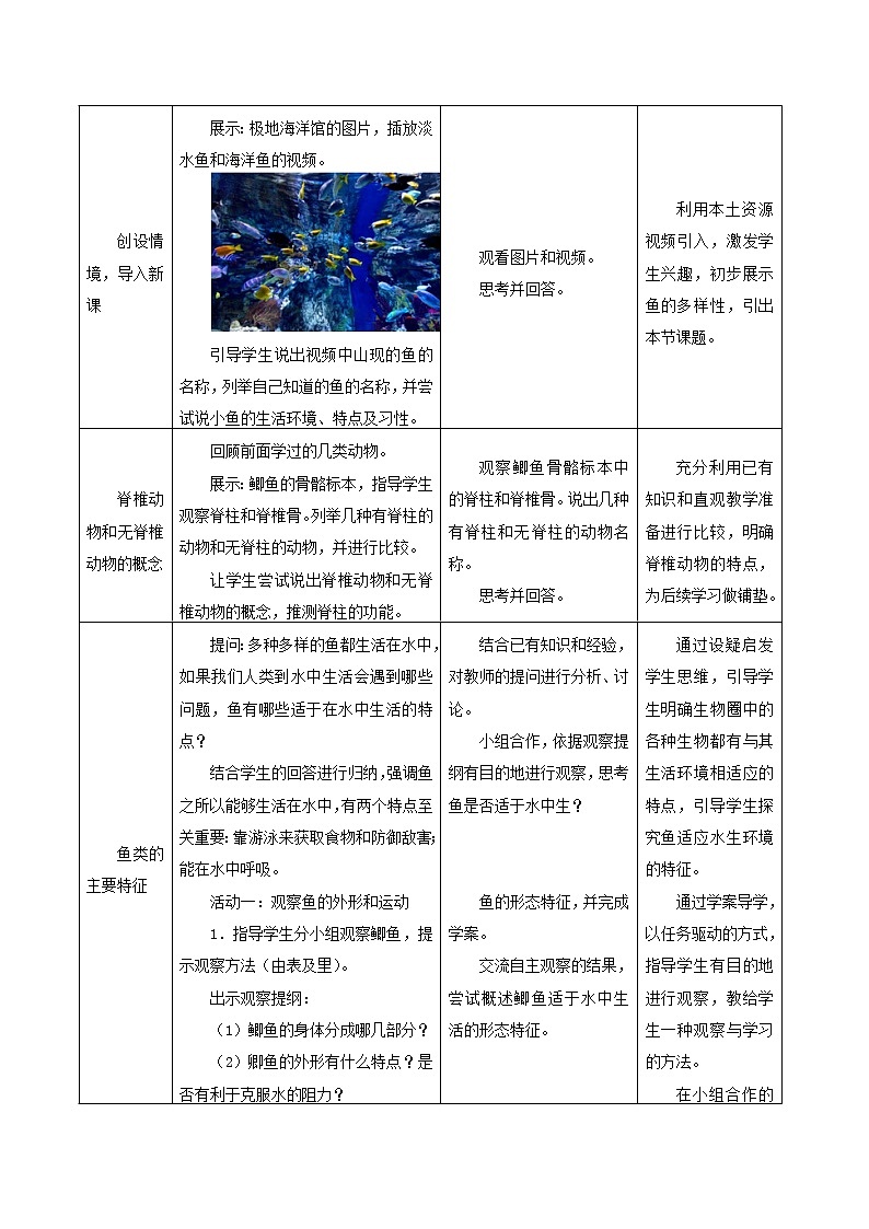 2021-2022学年初中生物鲁科版（五四学制）八年级上册 7.1.4 鱼类 同步教案02