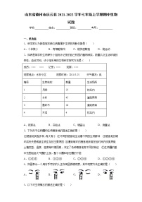 山东省德州市庆云县2021-2022学年七年级上学期期中生物试题（word版 含答案）