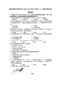 陕西省商洛市商州区2020-2021学年八年级上学期期末生物试题（word版 含答案）