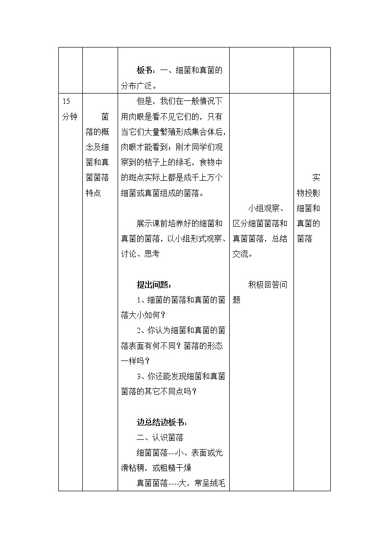 鲁科版（五四制）生物七下 6.1.1《细菌和真菌的分布》教案第3页