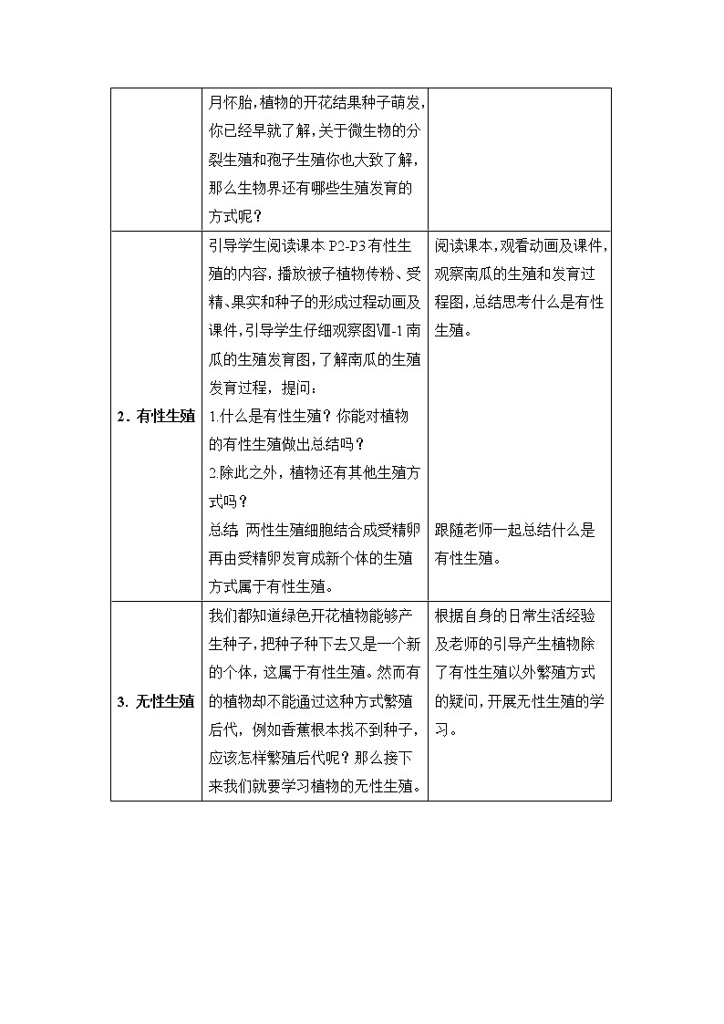 鲁科版（五四制）生物八下 8.1.1《植物的生殖》教案02