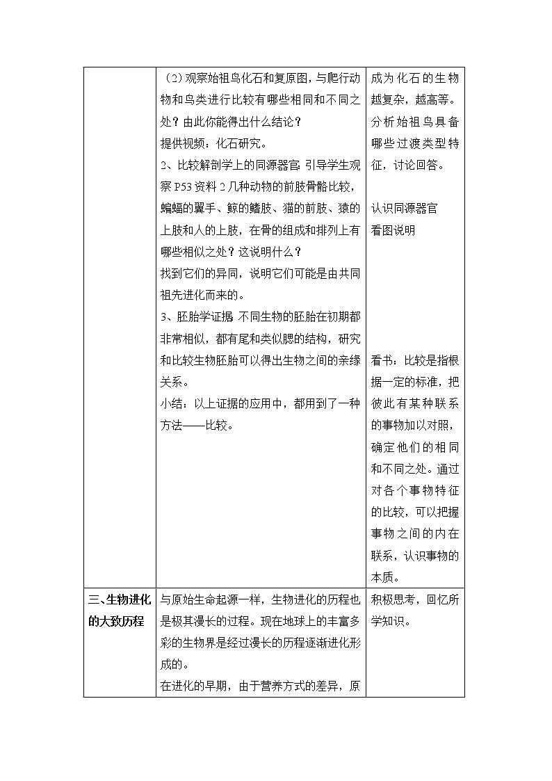 鲁科版（五四制）生物八下 8.3.2《生物进化的历程》教案第2页