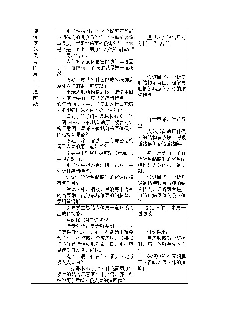 苏科版八下生物  24.2传染病的预防  教案02