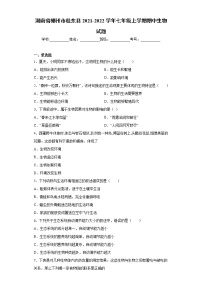 湖南省郴州市桂东县2021-2022学年七年级上学期期中生物试题（word版 含答案）