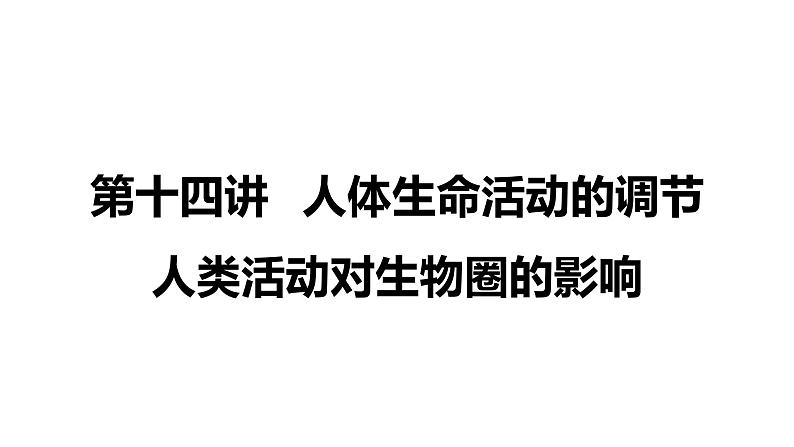 备战2022 中考生物 一轮复习 第十四讲  人体生命活动的调节 课件第1页