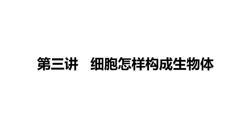 备战2022 中考生物 一轮复习 第三讲 细胞怎样构成生物体 课件第1页