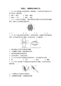 （五）动物的运动和行为-2022年中考生物二轮专题复习带答案