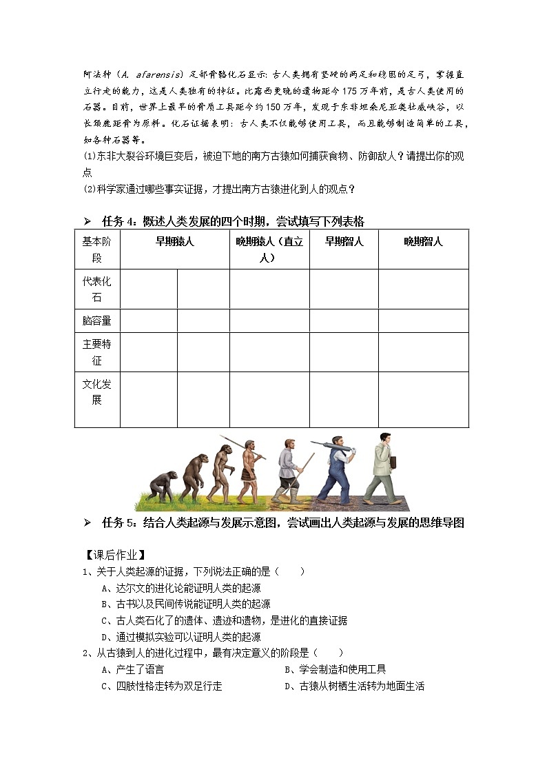 人教版（新课标）生物七下：1.1《人的起源和发展》（课件+教案+练习）02