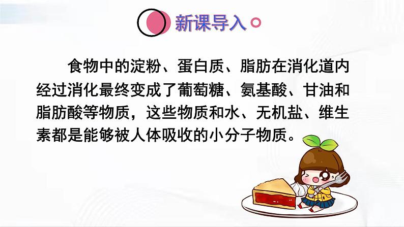 人教版生物七年级下册 4.2.2 营养物质的吸收 课件第2页