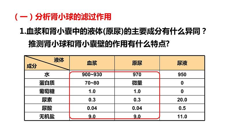 北师大版七年级生物下册 第11章 第2节 第2课时 尿的形成与排出 课件08