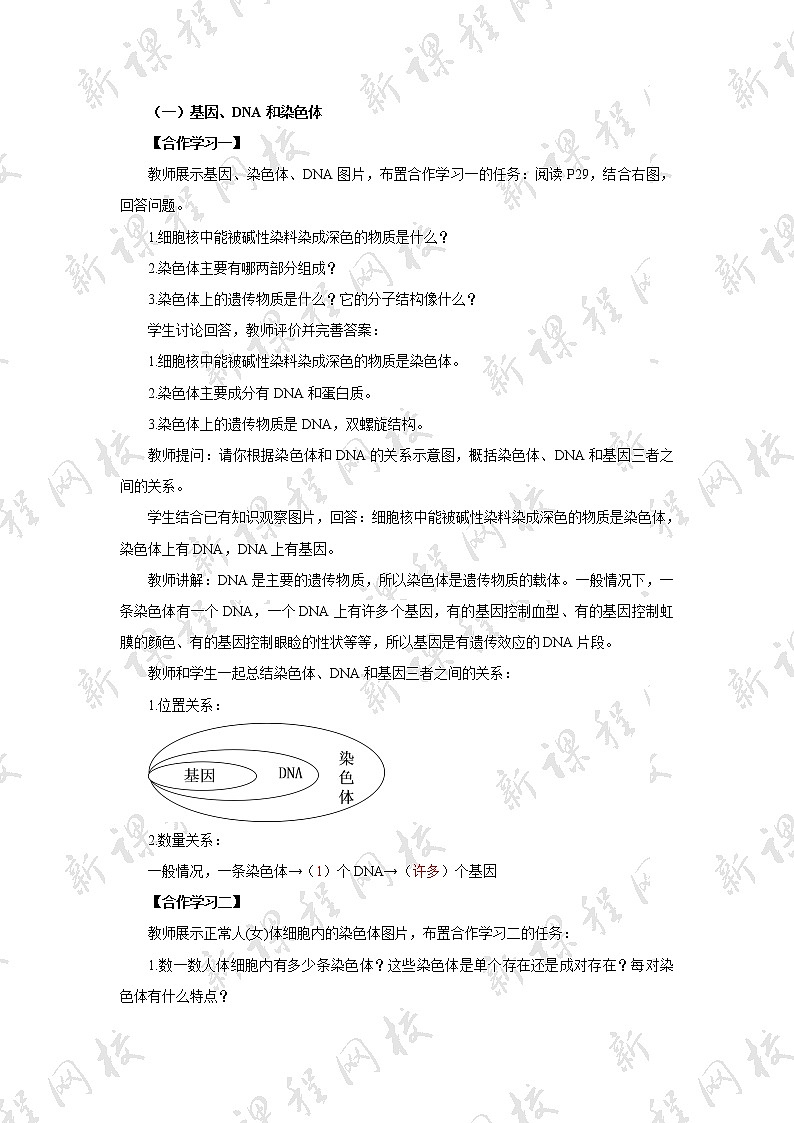 八年级生物下册（人教版）7.2.2   基因在亲子代间的传递教案02