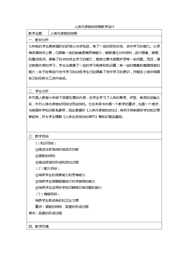 4.5人体内废物的排出 课件+教案+练习  人教版七年级生物下册01