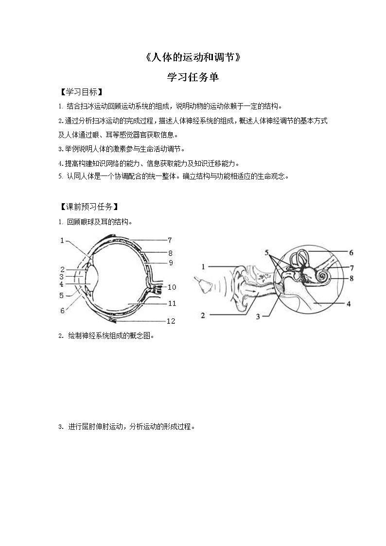人教版（新课标）七年级生物下册：4.6《人体生命活动的调节》专题复习-课件+教案+练习01