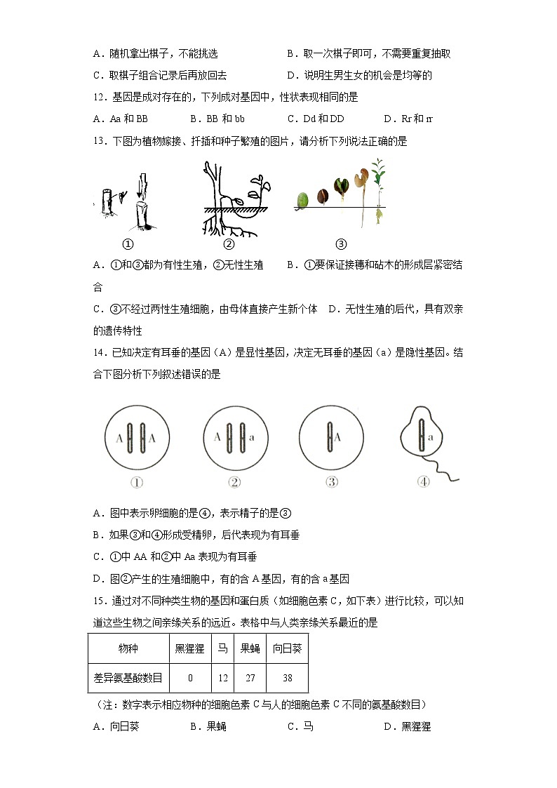 吉林省长春市汽开区2021-2022学年八年级上学期期末生物试题（word版 含答案）第2页