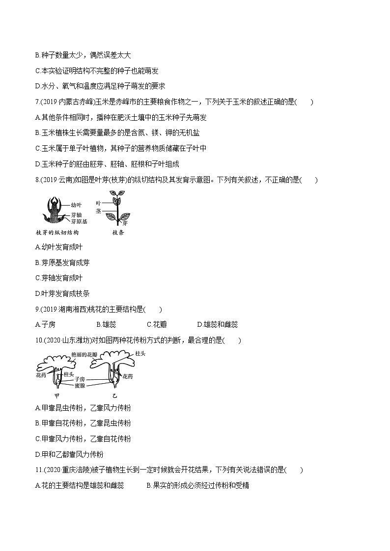 2022届初中生物一轮复习 单元检测(三)　生物圈中的绿色植物第2页